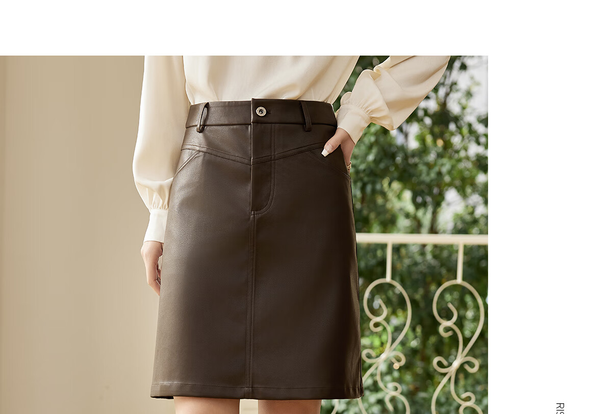 Taxiang Women's Skirt, Fashionable And Versatile, Soft PU Leather A-Line Skirt, Short Skirt, Bodycon Skirt, T51B031 11