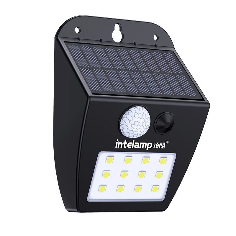 Intelamp Solar Light Sensor Wall Lamp, Outdoor Home Garden Light, Rural Exterior Floodlight, Light-Controlled Human Body Sensor Lamp
