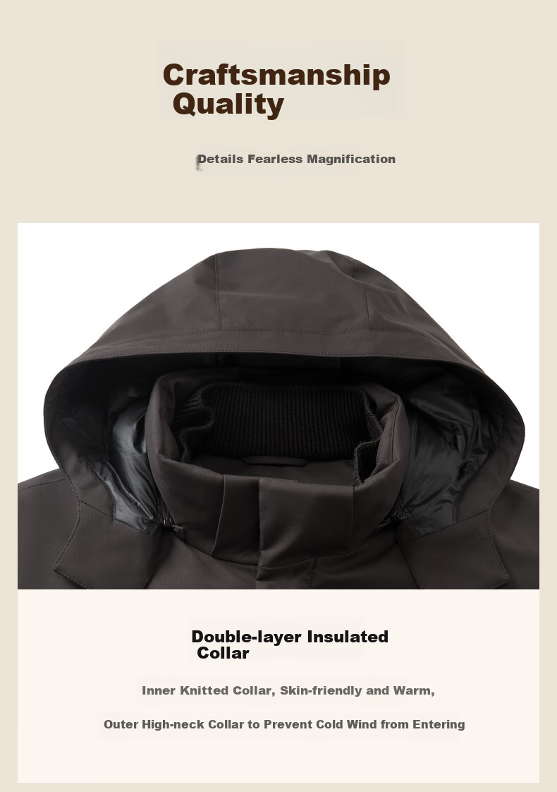 Goldlion [Waterproof/Oil/Stain Resistant] 25 Autumn Winter Men's Down Jacket Windproof Warm Lightweight Outdoor Coat Light Beige 2XL 24