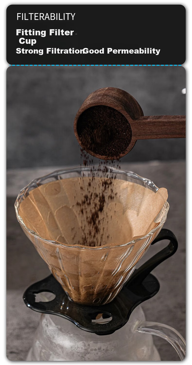 YIJUKE [50 Sheets] V01 Coffee Filter Paper V60 Pour-Over Coffee Drip Paper, V-Shaped Funnel Filter Cup Dedicated Filter Paper, Conical Shape 4