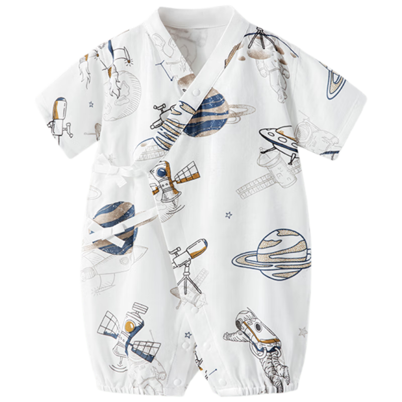 Beitaisi Baby Clothes, Summer Onesie, Short-Sleeve Bamboo Cotton Gauze, Newborn Infant Romper, Crawling Suit, Pajamas
