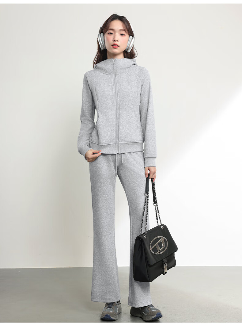 MJ STYLE Waist-Cinching Hooded Sweatshirt Jacket for Women, New Spring And Autumn 2026 Style, Petite Solid Color Slim-Fit Zip-Up Cardigan Top 8