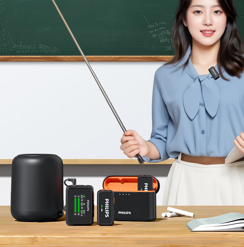 PHILIPS Clip-on Mini Wireless Amplifier Teacher Microphone Bluetooth Speaker 3552G1 Long Battery Life 5