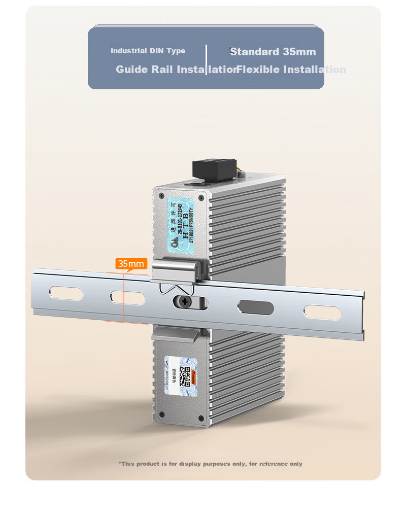 NetLINK Industrial-Grade Fiber Optic Transceiver, 100Mbps 1 Optical 2 Electrical Single-Mode Single-Fiber A-Type DIN Rail Optical-Electrical Converter, One Unit HTB-6000 6