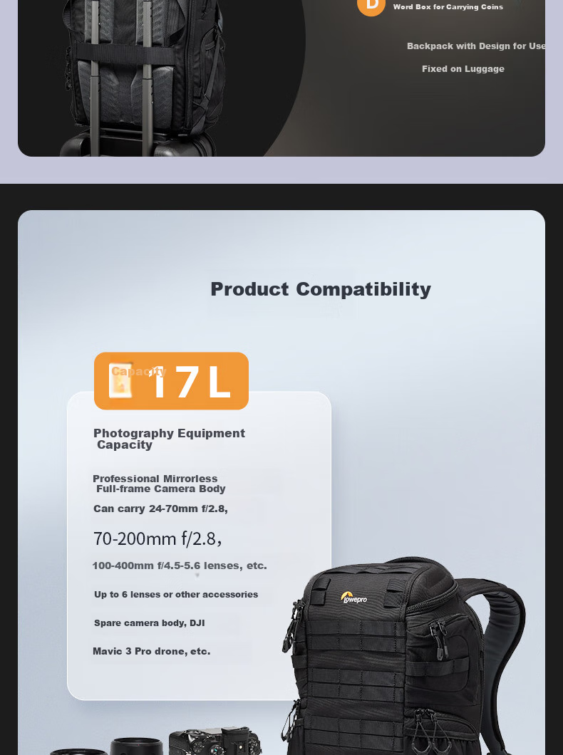 LOWEPRO Le She Bao Jingang San Dai ProTactic BP 350 AW III, Suitable for Mirrorless And DSLR Cameras, Photography Backpack, LP37505-PWW 20