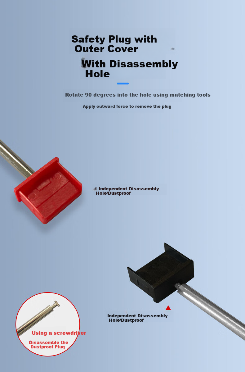 Suoli USB Security Lock Detachable USB Security Plug Dust Plug/Universal USB Stopper Safety Plug/tools 5 Pieces + Red Plugs 100 Pieces/80010 3