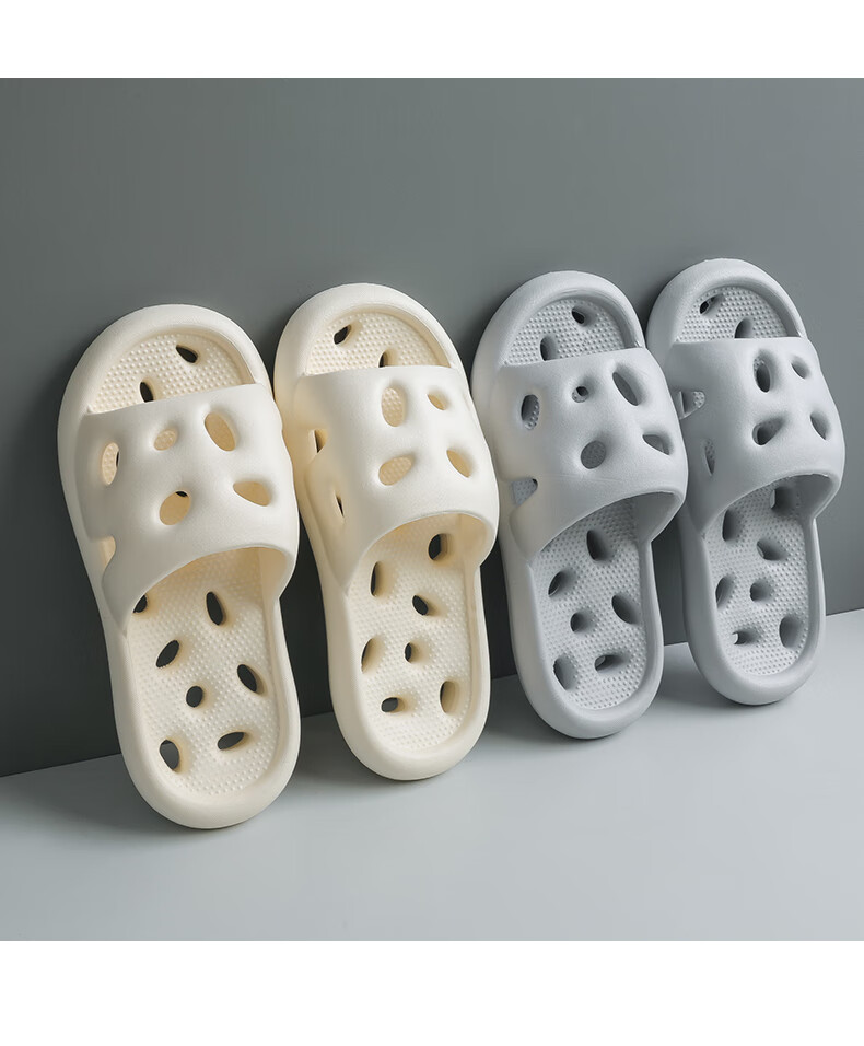 XGGC Hollow Bathroom Slippers for Men, Summer Home Shower Non-Slip Water-Draining Quick-Drying Sandals for Men, Yellow, Size 38-39 9