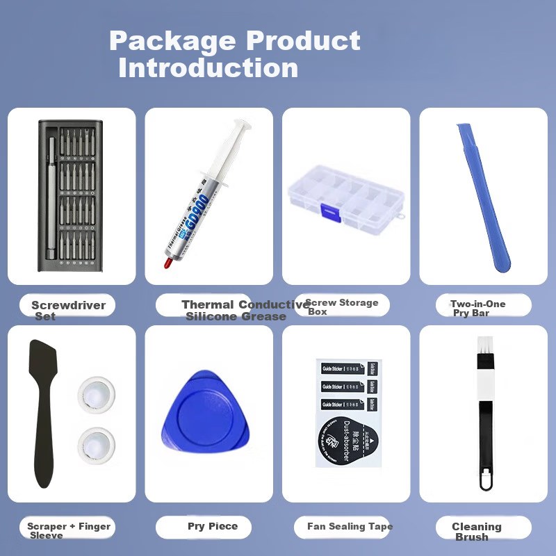 Eastern Tools Notebook Cleaning Kit Computer Disassembly Tools Thermal Paste Replacement Fan Dust Removal Cleaning Screwdriver Set