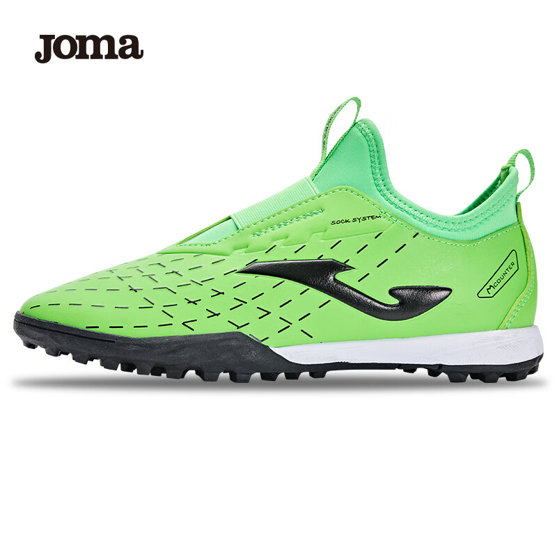 JOMA Kids Football Shoes TF Turf Non-Slip Wear-Resistant Youth Primary School Soccer Training Shoes Fluorescent Green Size 36