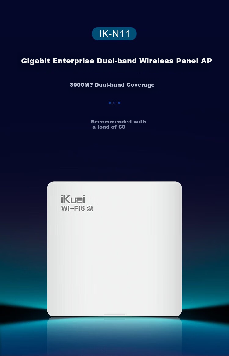 IKuai IK-N7 White, Dual-Band Wi-Fi 5, 1200Mbps Wireless Panel AP, 1200Mbps Gigabit Ethernet Port, 86-Type Wall-Mounted, Whole-House Networking, AC Management, PoE Power Supply 1