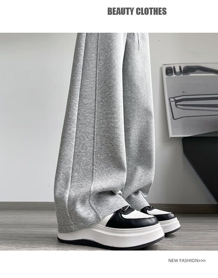 Langsha Women's Sports Pants Spring and Autumn High Waist Slim Fit Spliced Banana Pants Loose Slim Casual Sweatpants Versatile Wide-Leg Pants 14