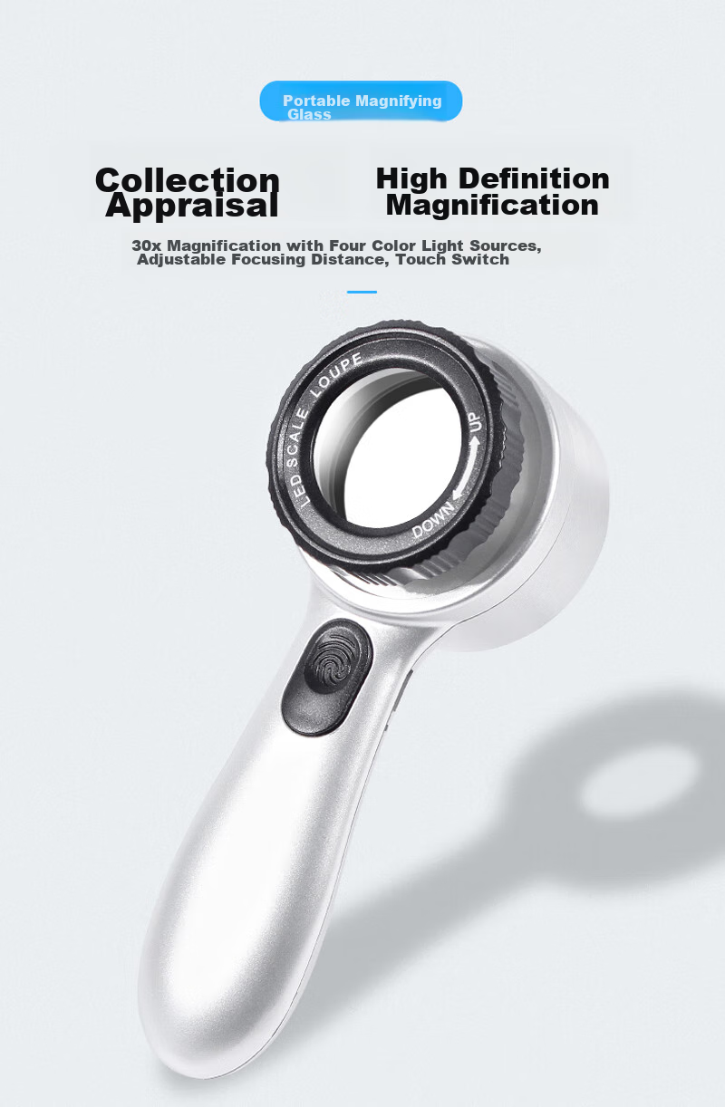 StarMICRO Magnifying Glass with LED Light, Purple Light, Scale, High Magnification, High Definition for Evaluating Liquor, Maotai, Antiques, Calligraphy, Paintings, Jade, Silver Coins, Banknotes And Stamps Appraisal 1