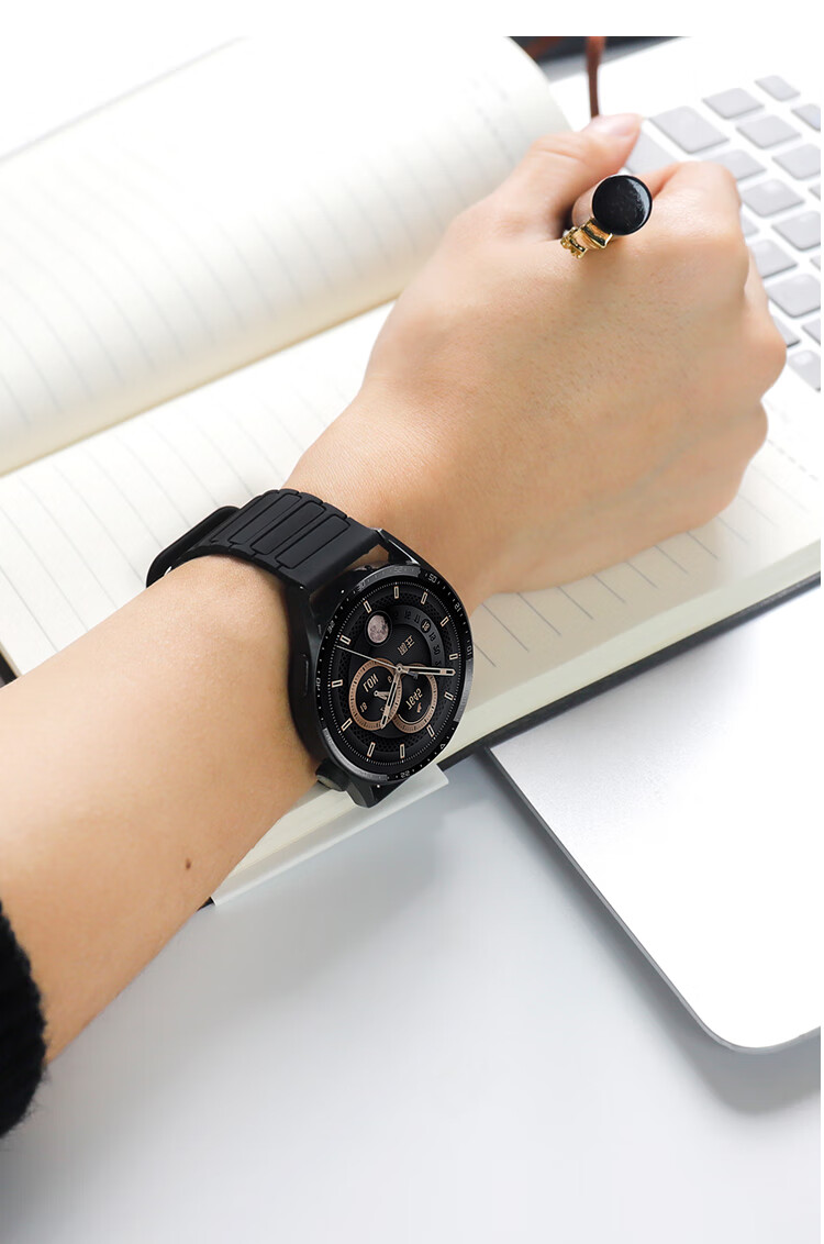 MSSM Compatible Huawei Watch Strap GT6/6pro/5/GT4/3/5pro/watch5/4pro/Honor Silicone Magnetic T-Shaped Sports Band [Can Be Paired with Apricot] 22mm 2