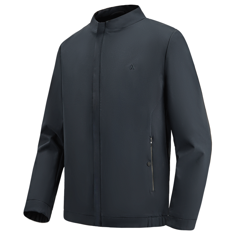 FIRS Men's Jacket for Spring And Autumn, Business Casual Commute Style, Solid Color Stand Collar, Zipper Windproof Smooth Men's Clothing