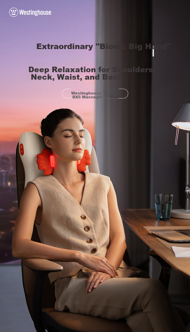 Westinghouse BXmini Waist Massager Massage Cushion Shoulder Neck Waist Back Full Body Massager Red Light Heat Therapy Lumbar Support Birthday Gift for Wife Girlfriend Starry Gray 6