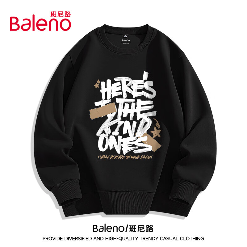 Baleno Crew Neck Sweatshirt for Men, 2025 New Spring Jacket, Youth American Retro High Street Style Loose-Fitting Men's Top 9
