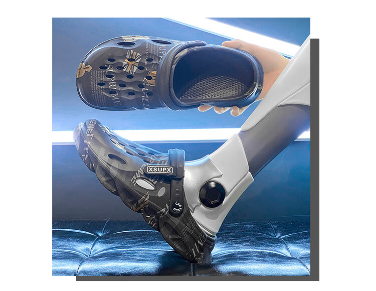 CARTELO Men's Sandals, Summer Hole Shoes, Dual-Use Outdoor And Indoor Slippers, Comfortable Closed-Toe Beach Shoes 16