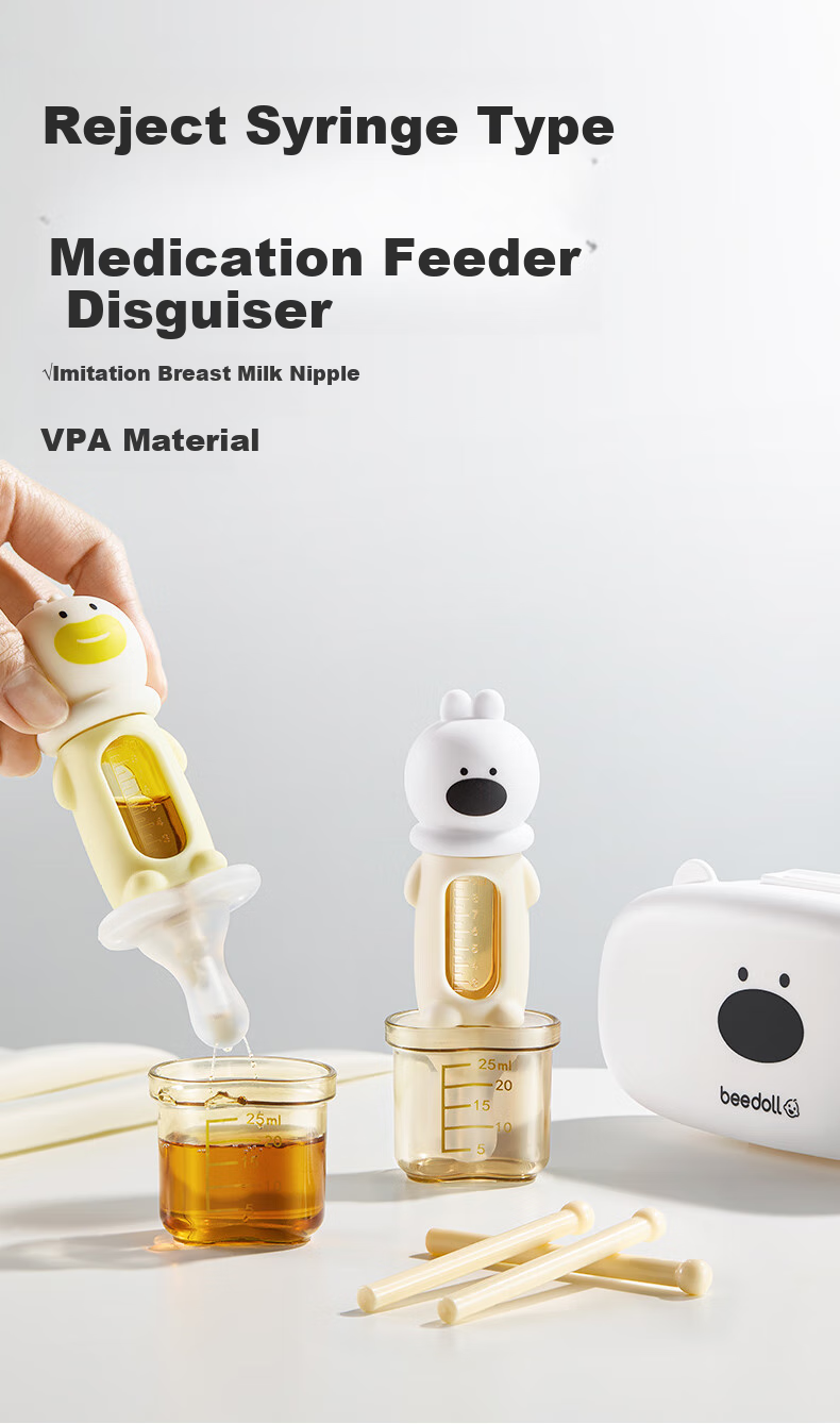 Beedoll Baby Medicine Feeding Device, Anti-Choking Liquid Dispenser, Water Drinking Bottle with Nipple for Medication, Portable Rabbit-Shaped Desig 1