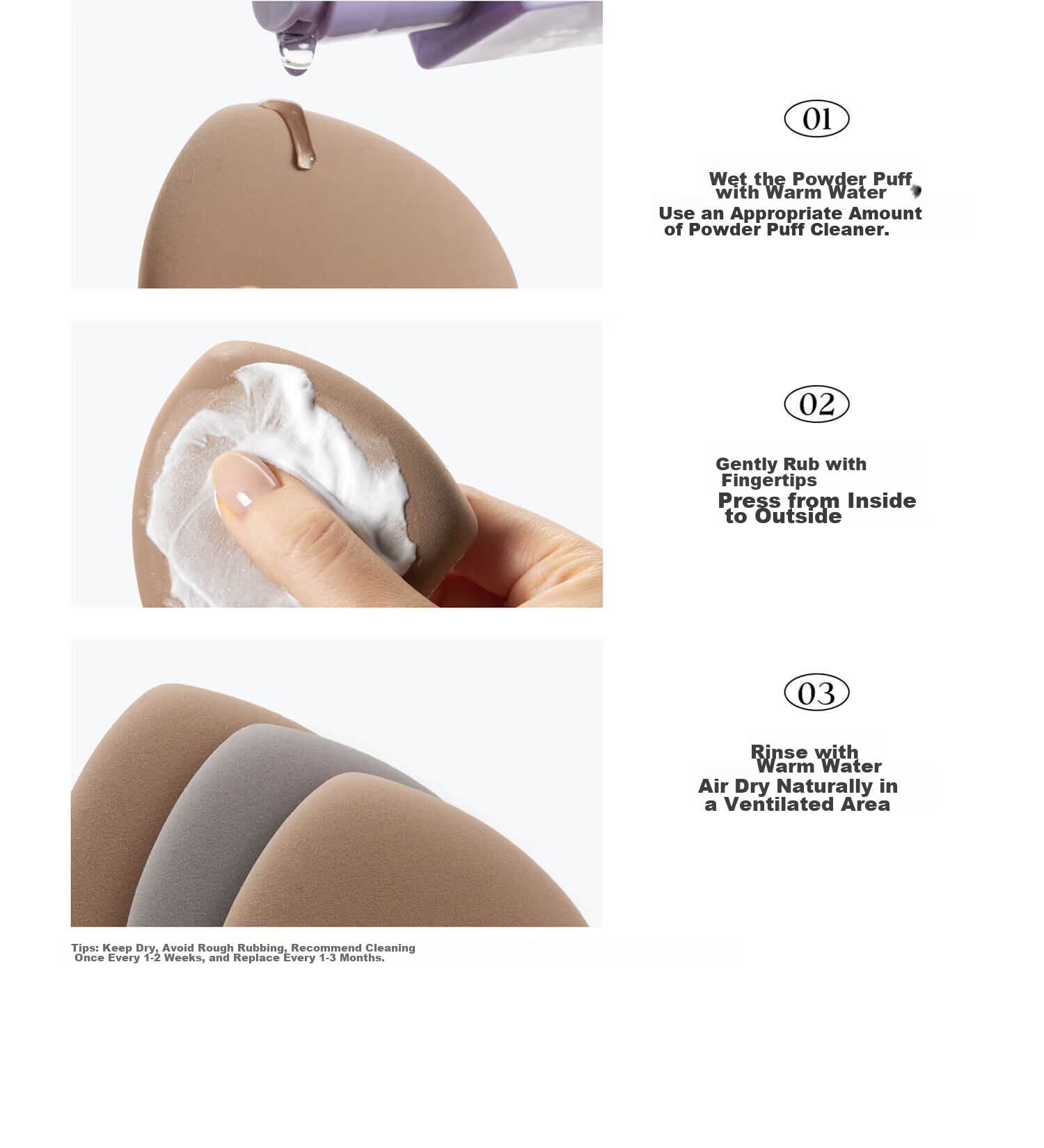 Everbab Air Cushion Milk Powder Puff Cotton Candy Makeup 2 Pieces, Foundation-Specific Dry And Wet Dual-Use, No Powder Absorption Makeup 12