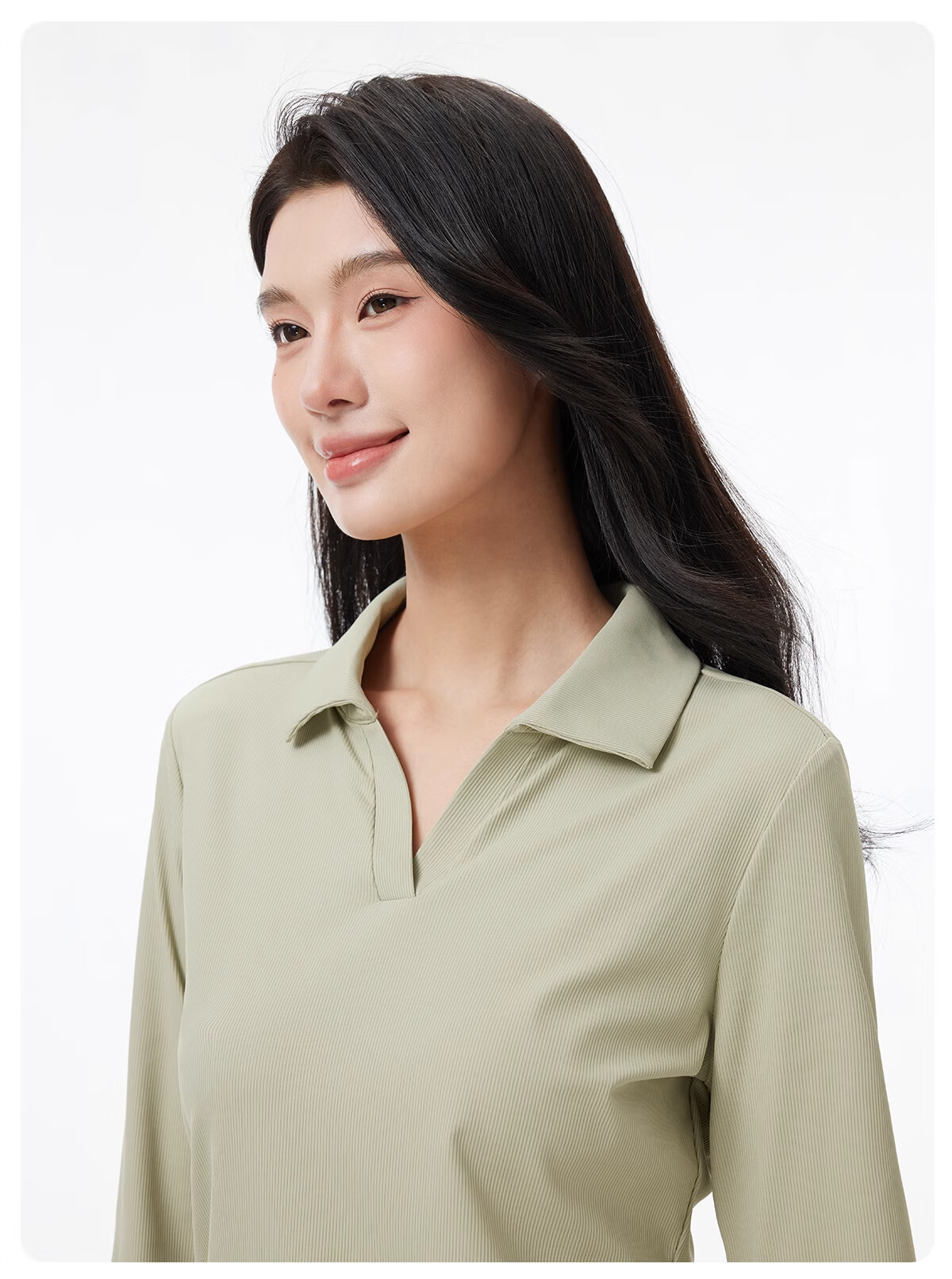 CAMEL 【UPF1000+】 Women's Outdoor Quick-Dry Polo Shirt, Spring Long Sleeve V-Neck, Cooling Breathable Sun Protection T-Shirt, Size M 5