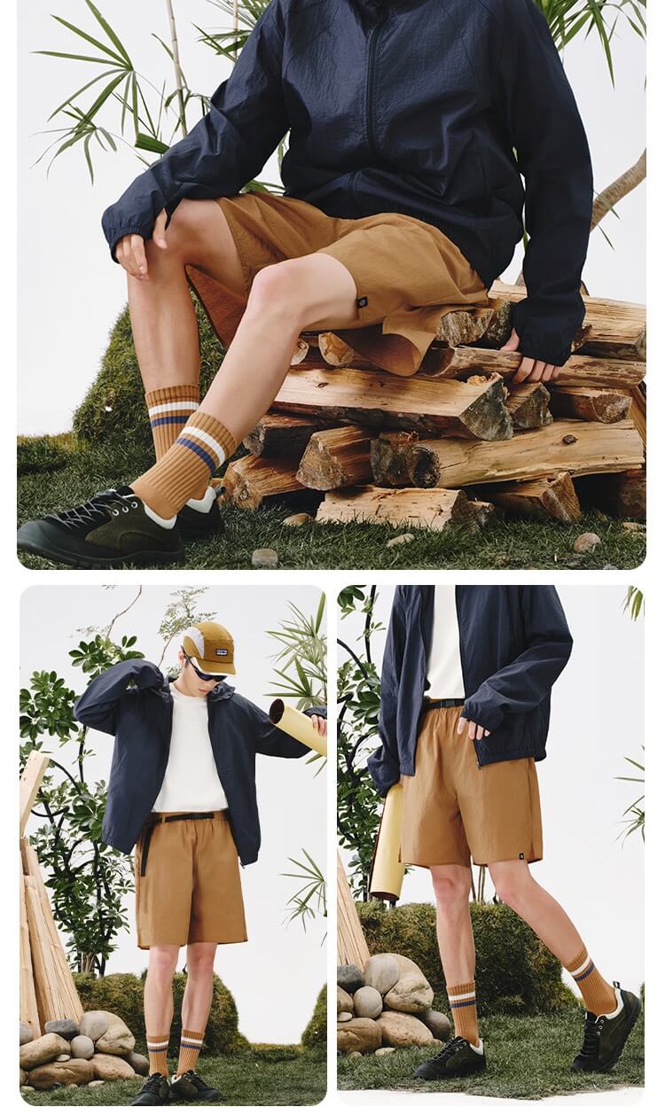 JD Original Outdoor Quick-Dry Pants, Versatile Cargo Shorts, Sports Pants, Hiking Shorts, Camping Knee-Length Shorts, Lin Brown Gray, Size S 6