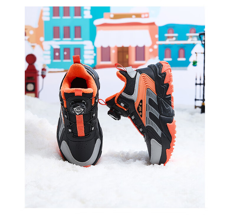 361° Kids Winter Cotton Shoes 24 Size Unisex Toddler Outdoor Warm Fleece Lined Durable Cotton Shoes Purple 30 3