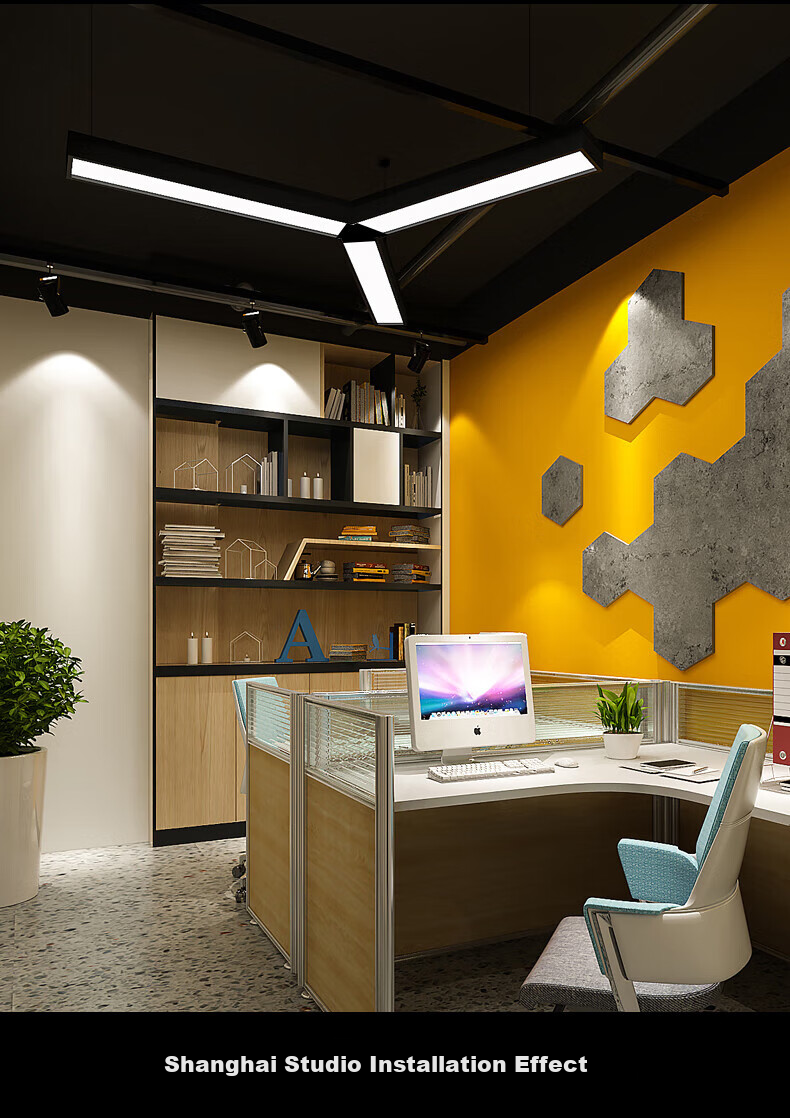 Dengling Office Pendant Light, LED Strip Light for Conference Room, Shopping Mall, Supermarket, Office Building, Flat Panel Suspended Wire Light, Studio Light 18