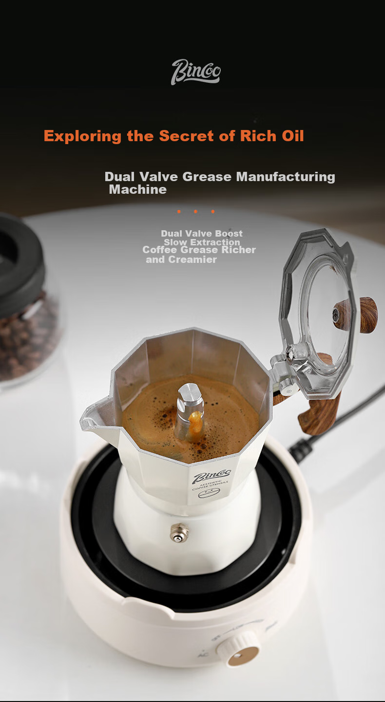 Bincoo Dual-Valve Moka Pot, Multi-Serving Household Small Espresso Maker, Italian Coffee Machine, Coffee Brewing Equipment 5