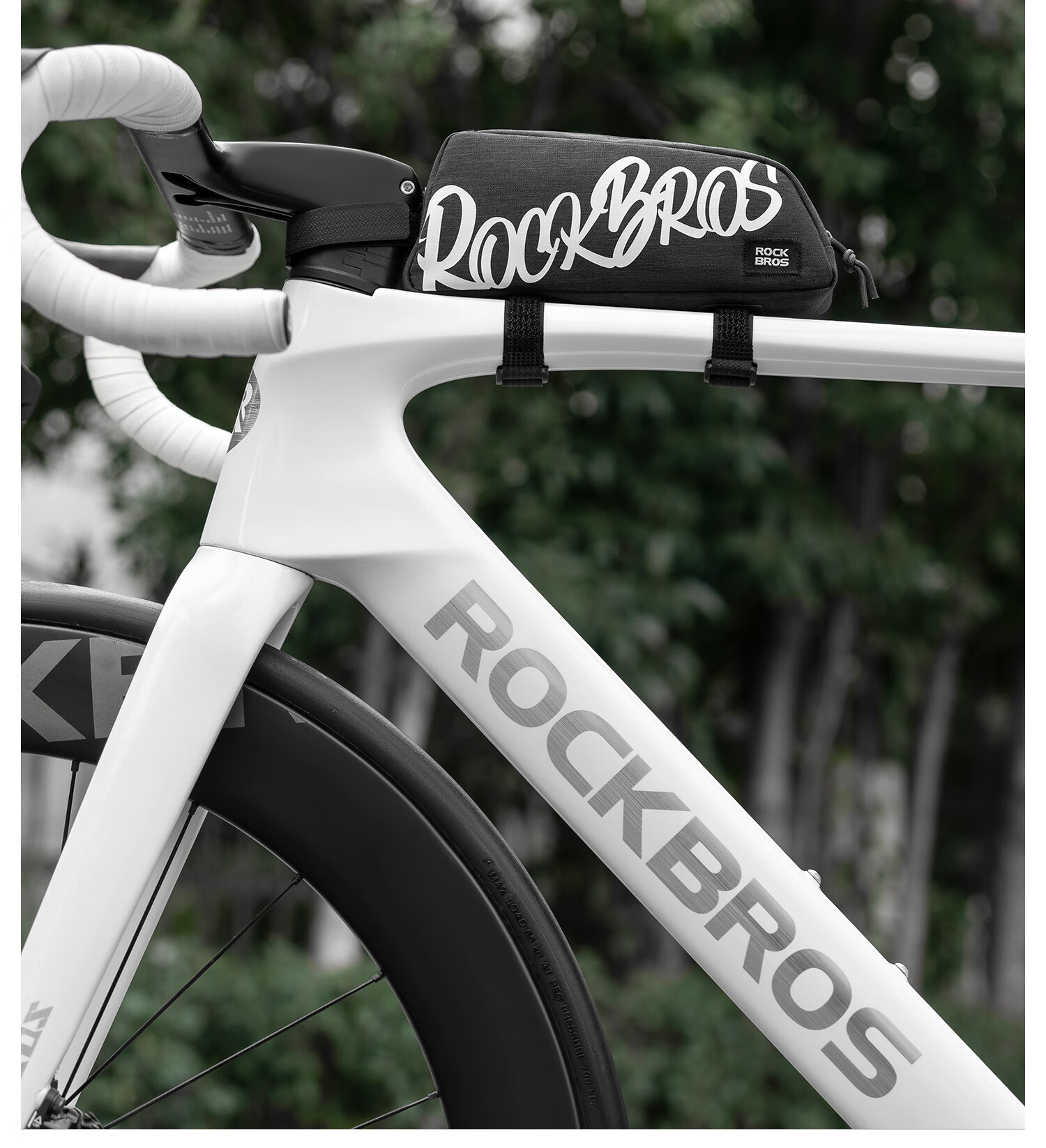 ROCKBROS Bicycle Front Frame Bag Top Tube Bag Crossbar Bag Phone Bag Mountain Road Bike Head Tube Bag Black 15