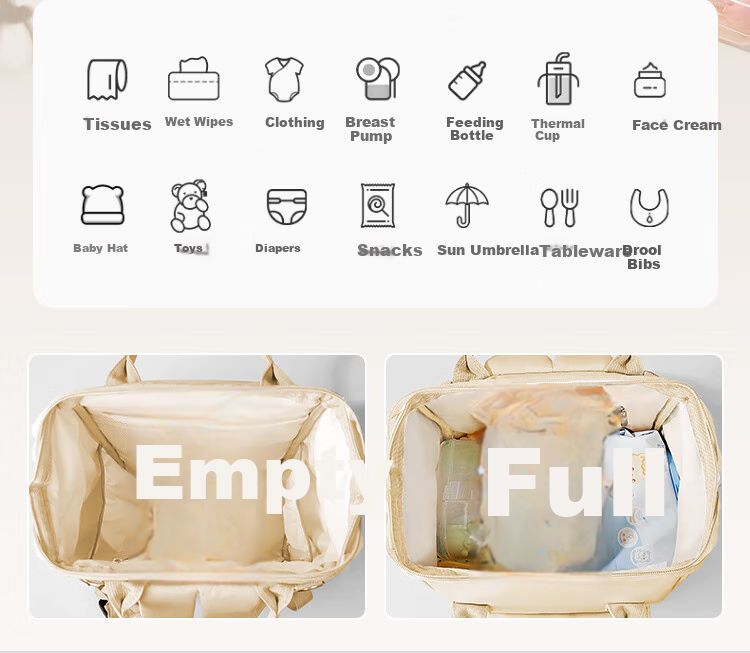 Aibaoshi Mommy Bag Backpack Multifunctional Breast Milk Bag Large Capacity Lightweight Outdoor Maternity Bag Dad Bag Khaki Fabric M400 4