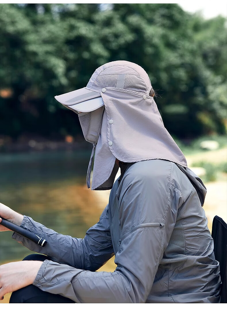 Hengyuanxiang Sun Hat for Men, Outdoor Summer UV Protection Cycling Fishing Sun Protection Hat with Face Shield And Neck Guard Integrated Mountaineering Cap 19
