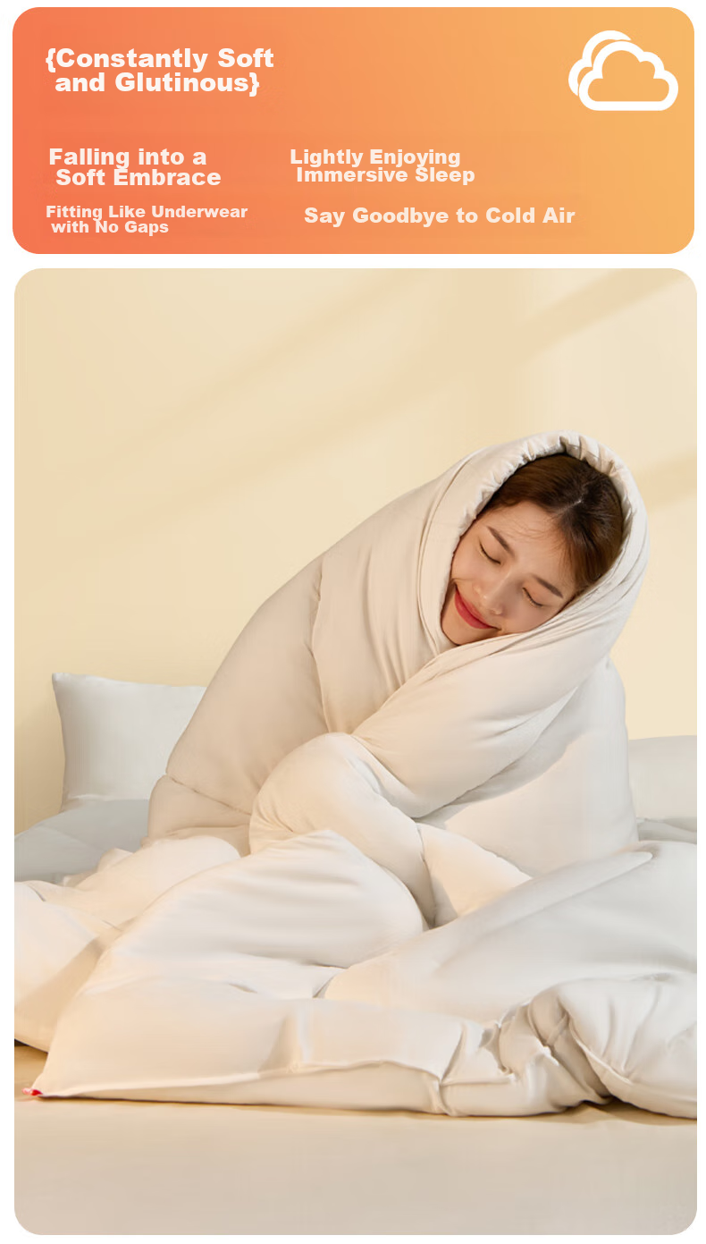 Hengyuanxiang Quilt Fiber Comforter, Antibacterial Brushed Thickened Autumn Winter Quilt, 8 Jin (4kg), 200*230cm [Milk White] 5