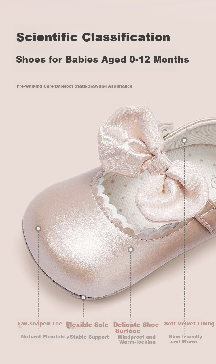 DAVE & BELLA Baby Shoes, Infant Pre-Walking Shoes, Soft-Soled Leather Shoes for Girls, Princess Shoes for Toddlers, Autumn Season Walking Shoes 2