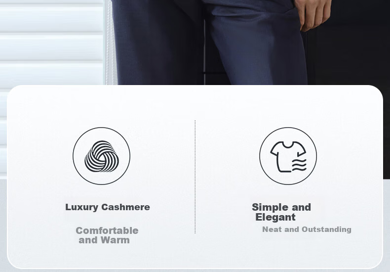Goldlion [Cashmere Filling] Autumn Winter Jacket, Thickened Lapel, Warm Business Casual Coat for Men, Navy Blue-95L1 2XL 2