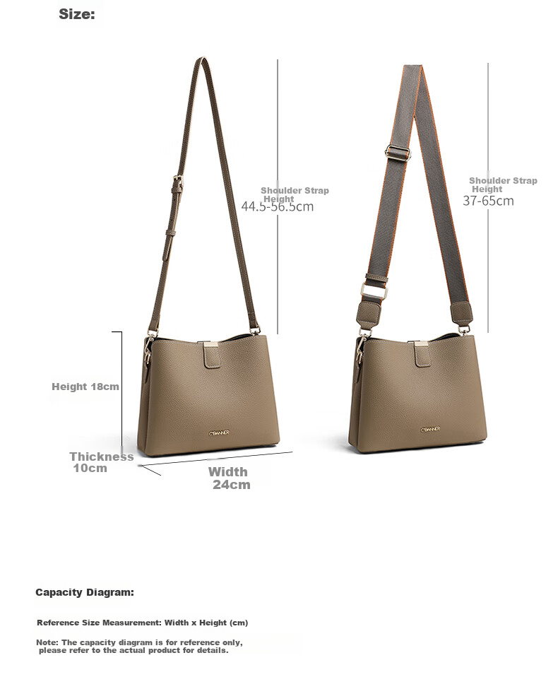 C.BANNER Women's Handbag, Top-Grain Leather Bucket Bag, Shoulder Crossbody Tote Bag, Practical Birthday And Mother's Day Gift for Mom 6