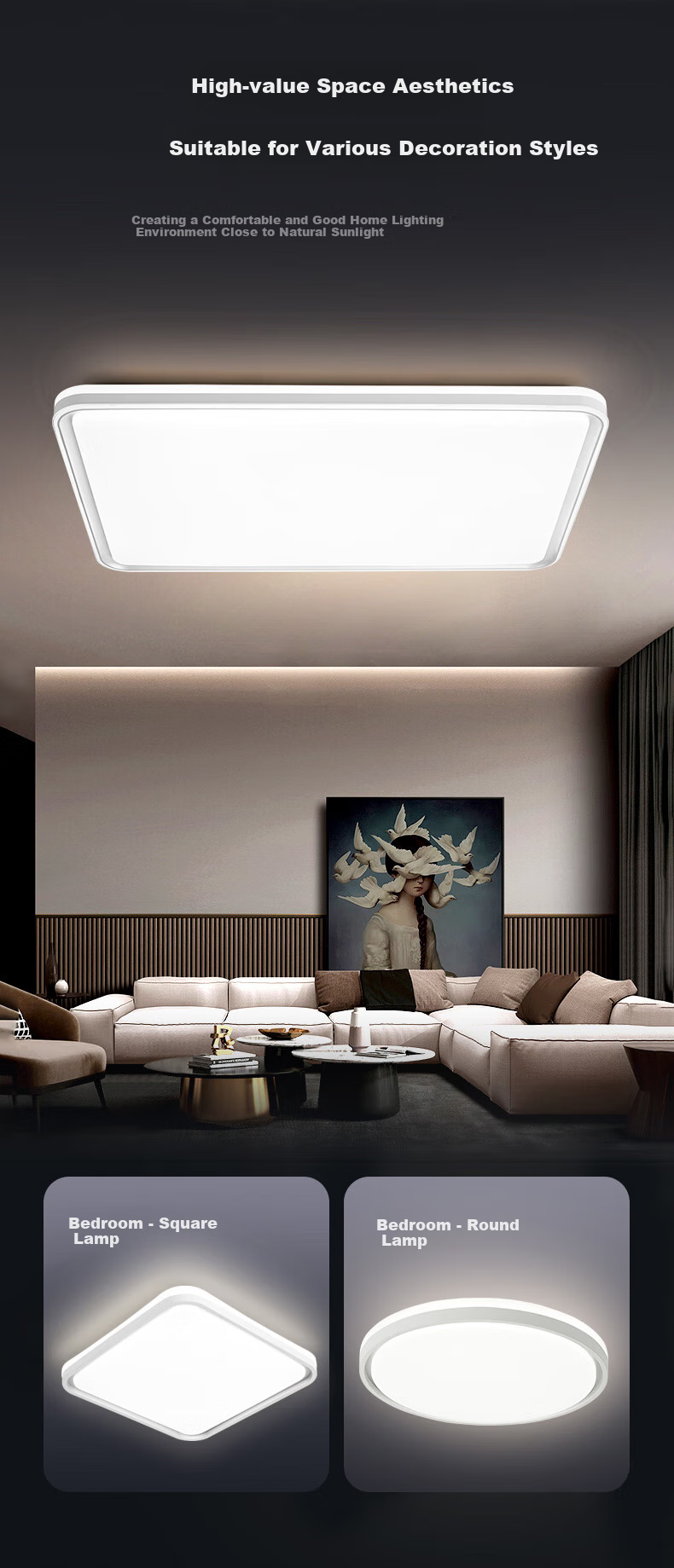 Midea LED Ceiling Light for Living Room, Dining Room And Bedroom, Tri-Color Eye Protection Lighting Fixture, 140W Flowing Gold N1, Installation Included 8