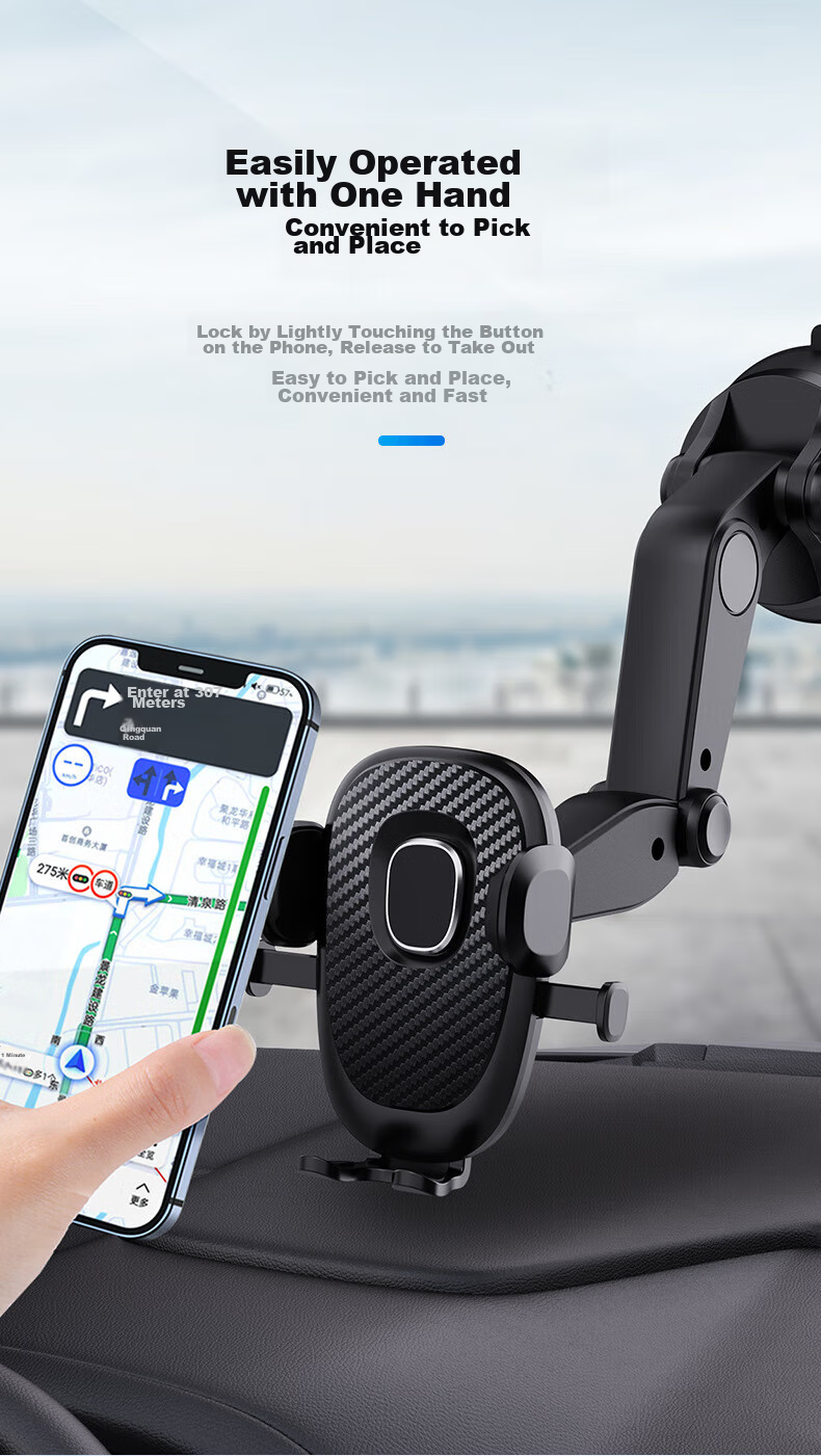 Beiteng Car Phone Holder, Rearview Mirror Mount, 720-Degree Rotation, Extendable, Car Navigation Stand, Vehicle-Mounted Bracket 2