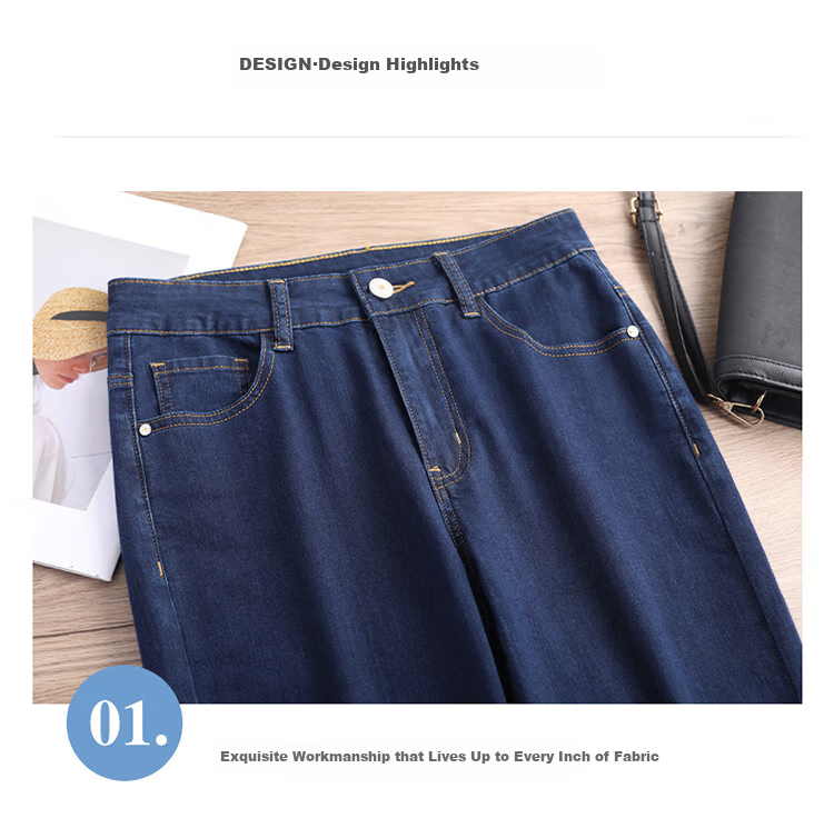 Pierre Cardin Jeans for Women, Autumn Elastic Comfortable High-Waist Fleece-Lined Warm Skinny Pants, Blue-Gray, Size 29 4