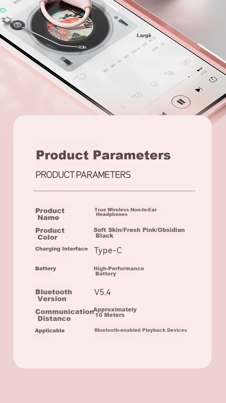 CLAISON [2025 New Model | Berlin Voice] Bluetooth Earphones, Over-Ear Bone Conduction Concept, Open Wireless Non-In Sports Running Noise-Cancelling Ear Clip Style M95-Yuan White 16