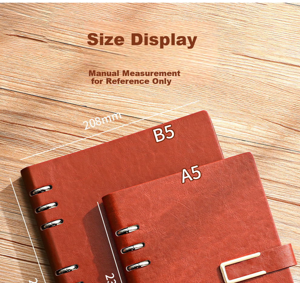 Faramon Loose-Leaf Notebook A5/160 Pages, Detachable Refillable Pages, Business Office Notepad, Large Thick Meeting Record Book with Customizable Logo 4