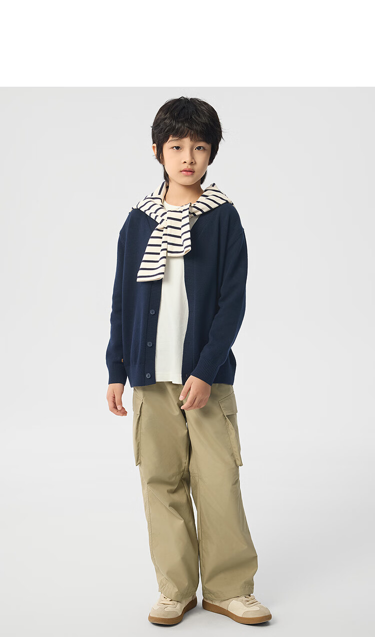 BALABALA Children's Clothing, Boys' And Girls' Pants, Spring And Autumn Loose Cargo Pants, Versatile And Fashionable Outdoor Wear 16