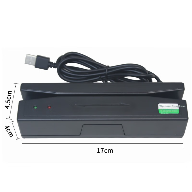 WITEASY 432U (Black) Magnetic Card Reader, Card Scanner, USB Interface Bidirectional Card Reader for Membership Cards