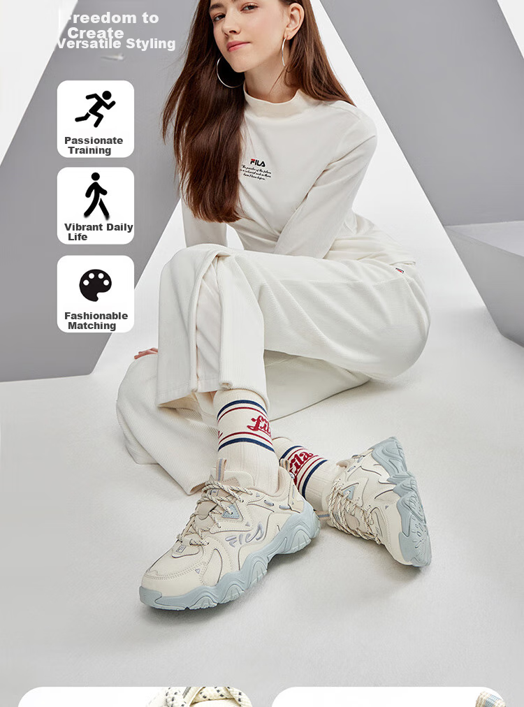 FILA Official Cat Paw Shoes 4th Generation Women's Dad Shoes Retro Casual Sports Shoes 10