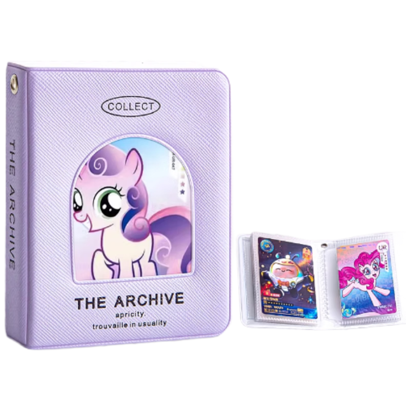 Shuxing My Little Pony Card Album Storage Book Large Capacity Single Grid Children's Card Collection Book Purple