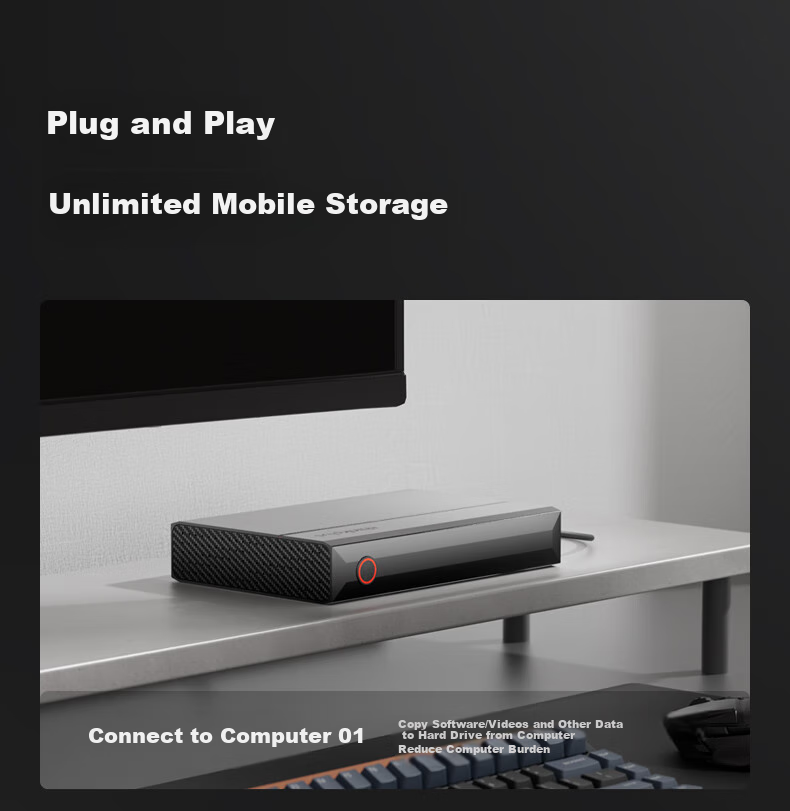 ThinkPlus Lenovo External Hard Drive, 18TB, 3.5-Inch, Type-C USB3.2, Desktop Mechanical Hard Drive with Large Capacity, External Storage for Home And Office Use, UD800 4