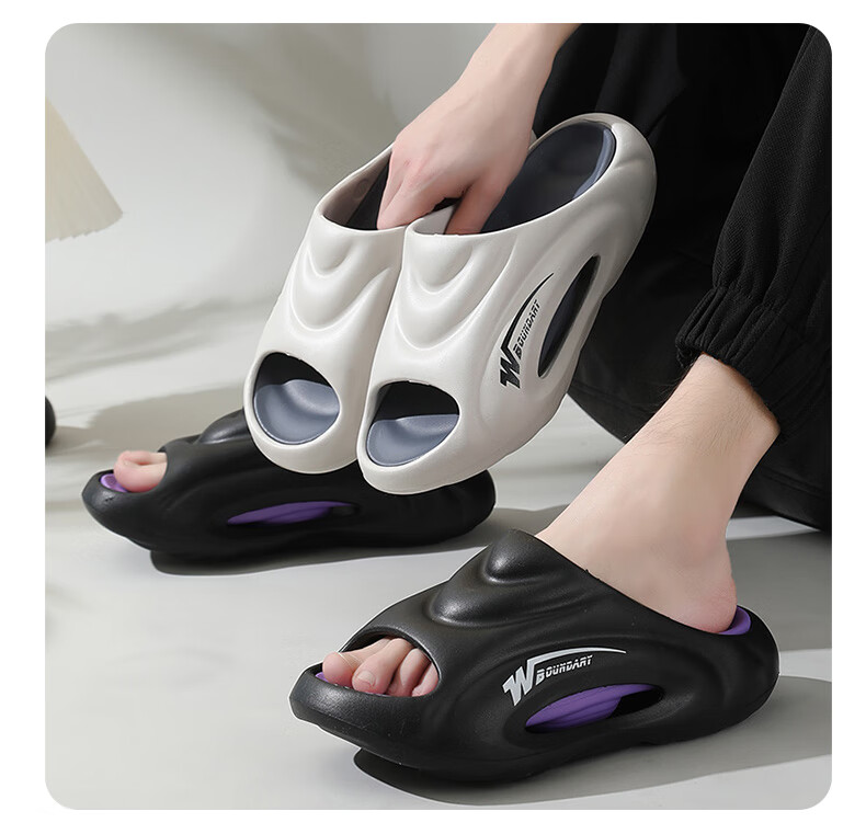 CARTELO Men's Slippers, Indoor And Outdoor Sandals, Home Bathroom Slippers, Shower Slide Sandals, 1555 Black, Size 40-41 11