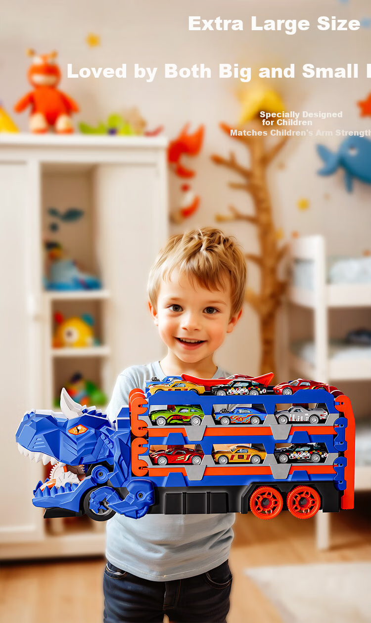 BAOLE STAR TOYS Children's Toy Car for Boys Aged 3-6, Birthday Gift, Track Car, Alloy Vehicle, Large Size, Ejecting Transport Truck 15