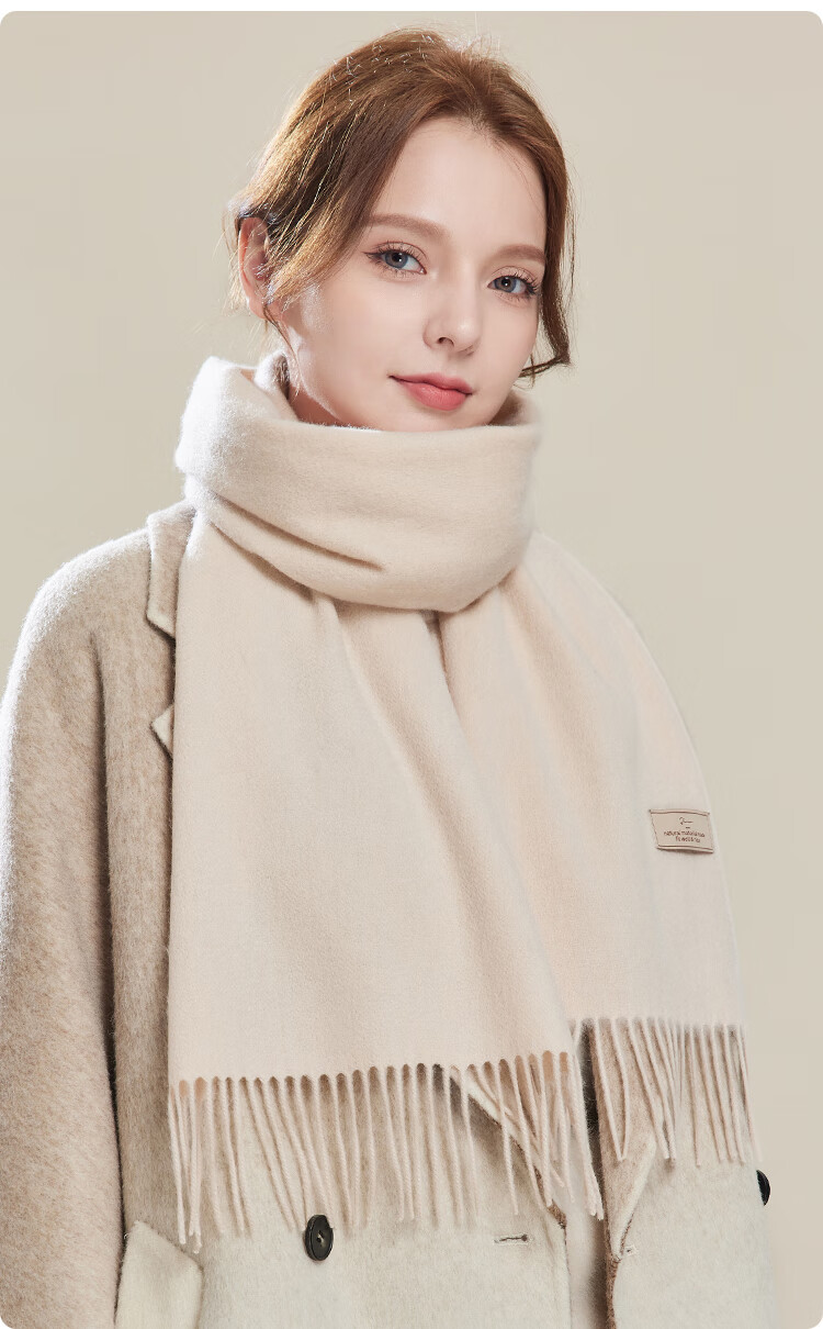 JIUMU 100% Cashmere Scarf for Women, Autumn And Winter Shawl, Warm Neck Wrap, Gift for Girls, Mid-Autumn Festival Birthday Present, Gift Box Set 4