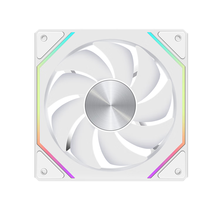 BUBM Case Fan Prism 4pro 12cm ARGB Synchronized Lighting, Computer Cooling Fan PWM Intelligent Temperature Control, Desktop High Airflow, Quiet Fan, White Straight Blade