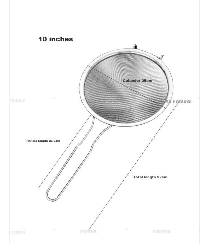 FISDDIS Thickened Stainless Steel Strainer Colander for Home Use, Oil Separator for Soy Milk And Chinese Medicine, Flour Sieve, 20cm 9